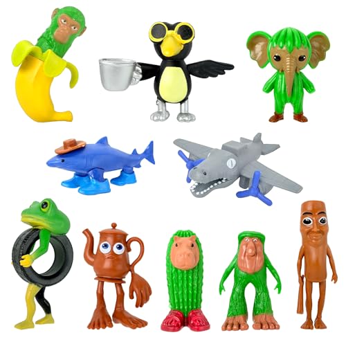 Gensly 10Pcs Mutierte Tiere Spielzeug Bombardiro Crocodillo,Chimpanzini Bananini Figurenset für Game FansToys Gensly 10Pcs Mutierte Tiere Spielzeug Bombardiro Crocodillo,Chimpanzini Bananini Figurenset für Game FansToys von Gensly