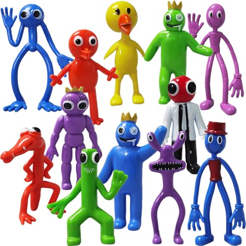 Gensly 12 Stück Rainbow Figuren Rainbow Mini-Figuren Rainbow Gaming Action-Figuren Tortenaufleger Desktop-Ornamente von Gensly