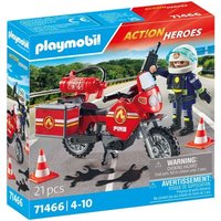 PLAYMOBIL 71466 - Action Heroes - Feuerwehrmotorrad am Unfallort von PLAYMOBIL