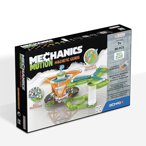 Geomag - Mechanics Motion Magnetic Gears - Lern- und Kreativspiel für Kinder - Magnetische Bausteine - Set mit 96 Teilen von Geomag