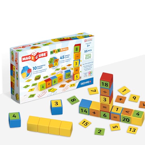 Geomag, Magicube Math Building Clips, Magnetische Spiele für Kinder ab 3 Jahren, Set zum Mathe Lernen, 55-teilige Packung Geomag, Magicube Math Building Clips, Magnetische Spiele für Kinder ab 3 Jahren, Set zum Mathe Lernen, 55-teilige Packung von Geomag