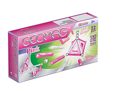 Geomag, Classic Pink 340, Magnetkonstruktionen und Lernspiele, 22-teilig von Geomag