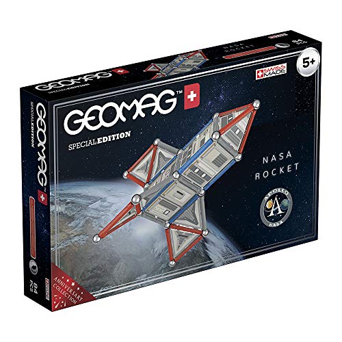 Geomag 810 NASA Special Edition Razzo, Multicolor(Schwarz/Grau/Rot), 84 Stück von Geomag