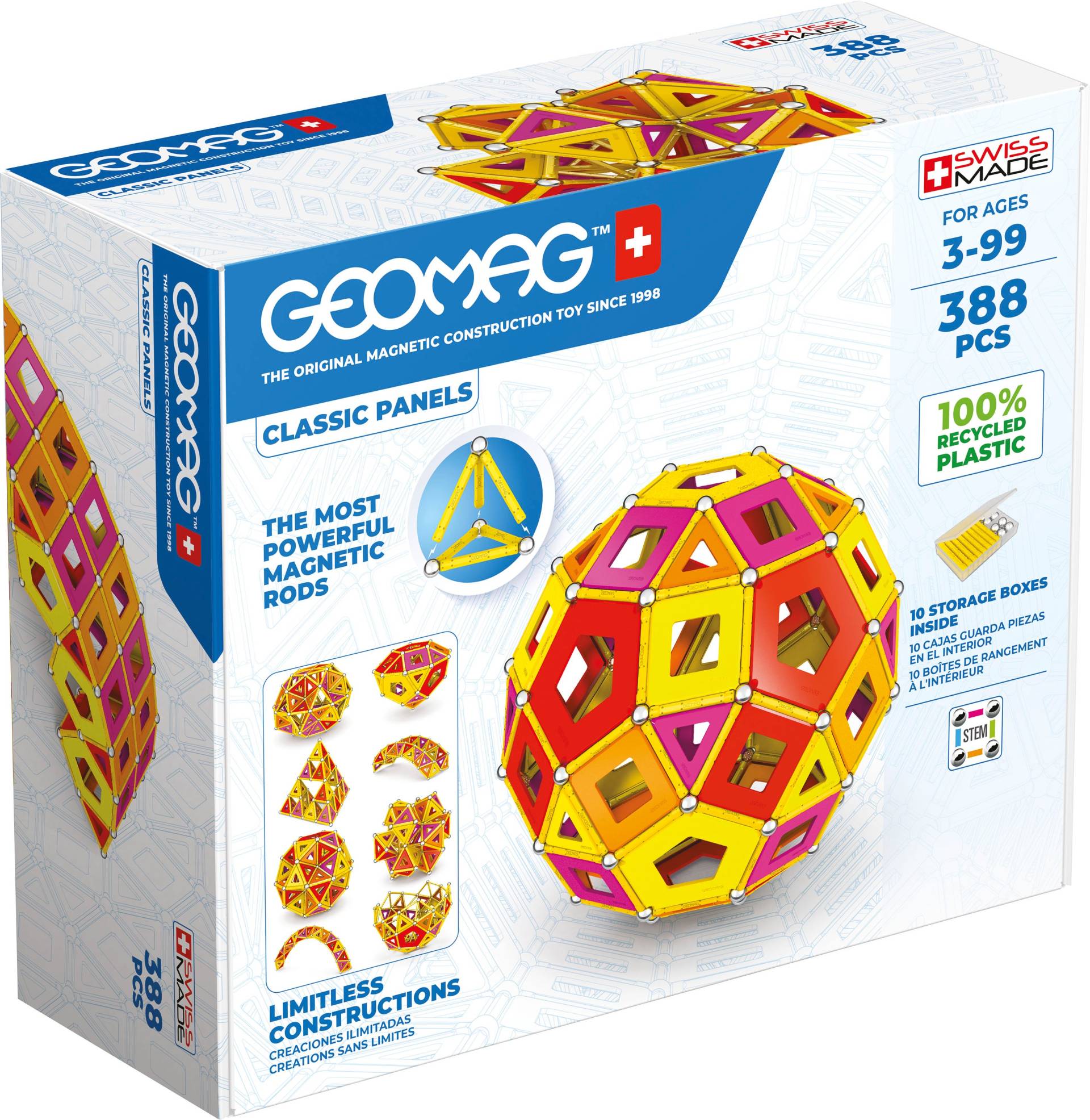 Geomag Classic Panels Warm Masterbox Bausatz 388 Teile von Geomag