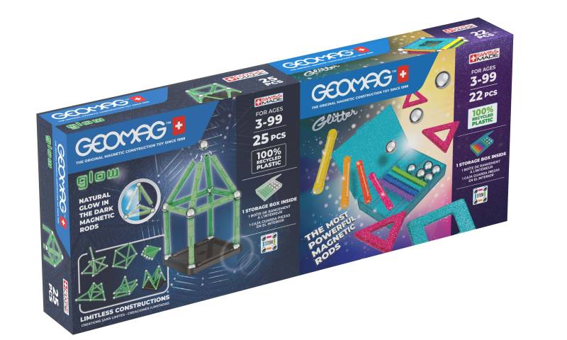 Geomag Glow &  Glitter Panels Bausatz 2er-Pack 47 Teile von Geomag