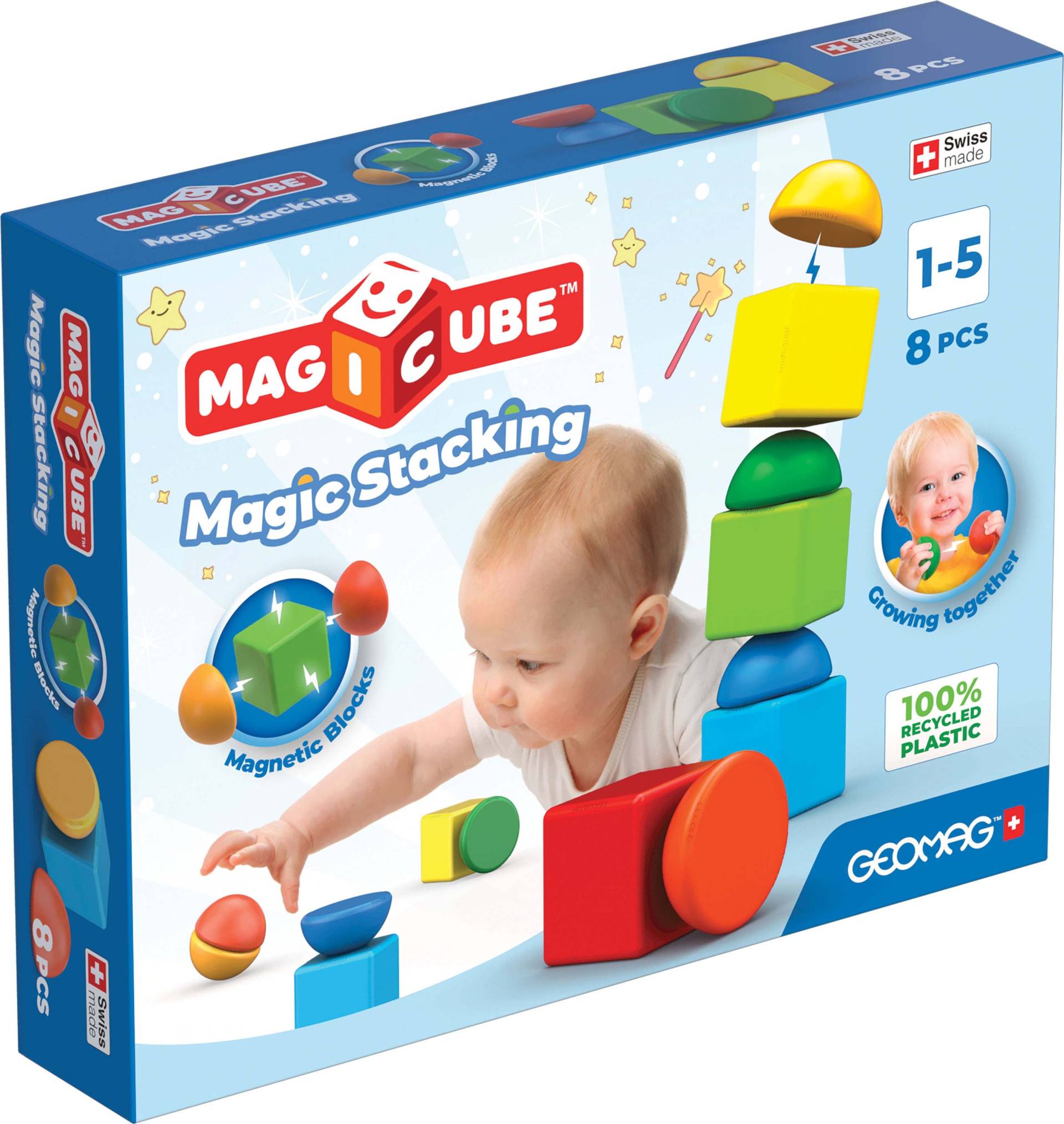 Geomag Magicube Magic Stacking Bausatz 8 Teile, Babyspielzeug von Geomag