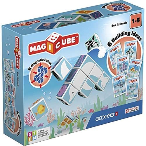 Geomag Magicube 146 - Sea Animals - 8 Magnetwürfel für Konstruktionen von Geomag