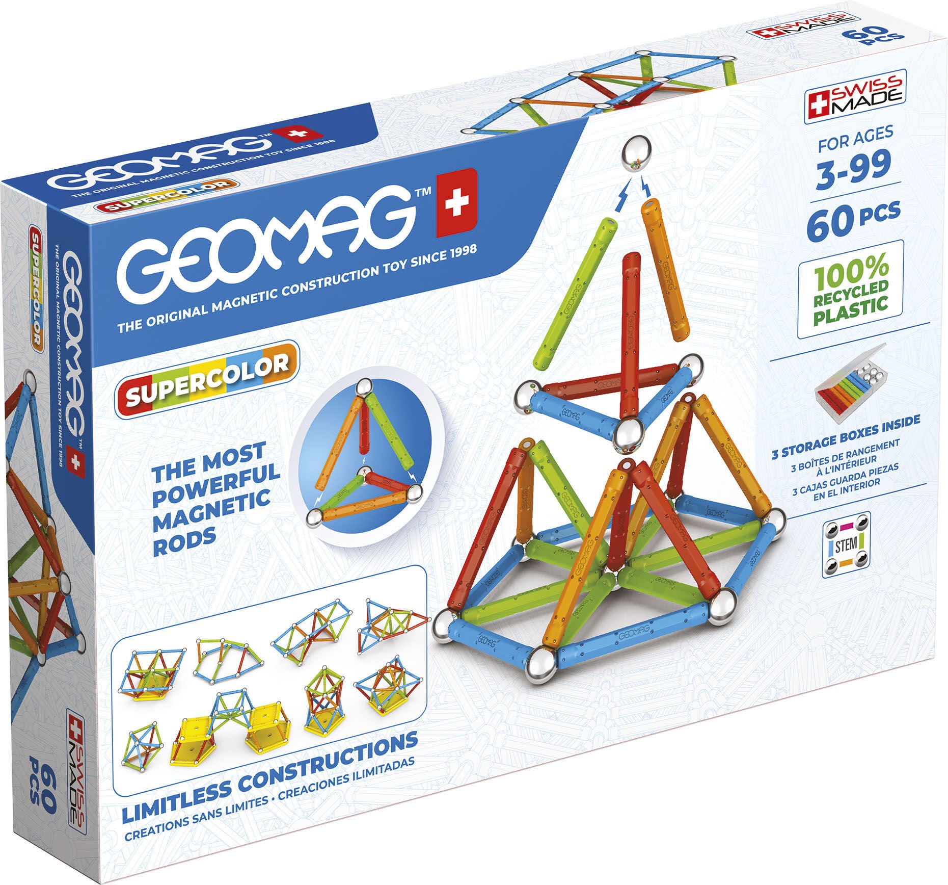 Geomag Supercolor Baukasten 60 Teile von Geomag