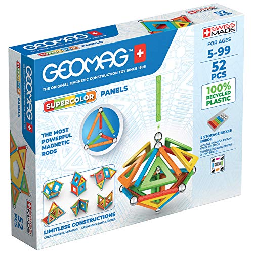 Geomag - Supercolor Magnetische Bausteine für Kinder, Magnetisches Spielzeug, Grüne Kollektion 100% Recyceltes Plastik, 5-99 Jahre, 52 Teile von Geomag