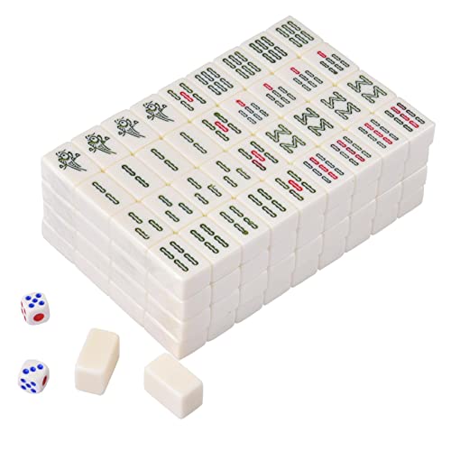Geonoy Reise-Mahjong-Sets | 144 Stück Mini-Mahjong-Fliesen | Komplette Mahjongg-Brettspiele, klassisches Majiang-Spielset für Erwachsene und Jugendliche von Geonoy