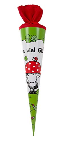 goldbuch 97 002-Schultüte 70 cm Sheepworld Ganz viel Glück für Jungen und Mädchen, Zuckertüte mit Motiv, Lackkarton Geschenktüte mit Filzverschluss, zur Einschulung und Schulanfang, ca. 70 x 19 cm von goldbuch