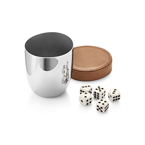 Georg Jensen Sky Dice Travel Set Cup & 5 Dice Leather & Stainless Steel von Georg Jensen