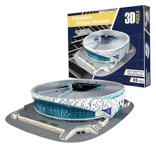 Georgie Porgy 3D Fußballstadion Puzzle DIY Spielzeug Bauen Baukästen (White Hart Lane Stadion 69 Stück) von Georgie Porgy