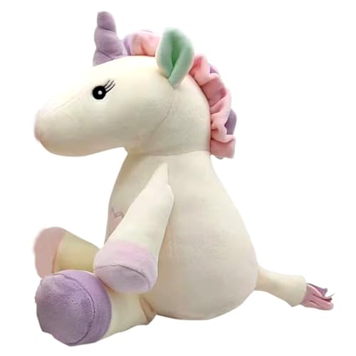 Georgie Porgy Kinder Plüsch Einhorn Kuscheltier Stofftier Neugeborene Einhorn Spielzeug Plüschtier Kissen Einhorn Geschenke für Mädchen (Creme 33 cm) von Georgie Porgy