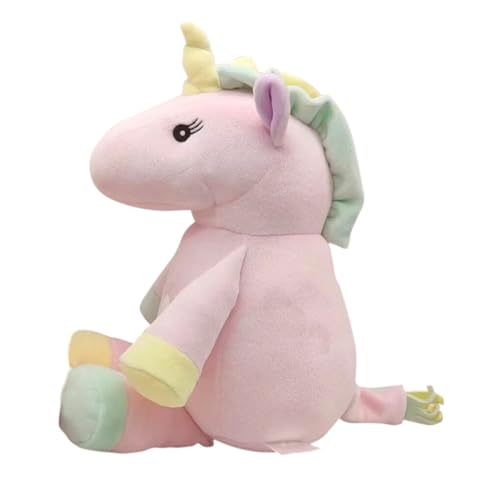 Georgie Porgy Kinder Plüsch Einhorn Kuscheltier Stofftier Neugeborene Einhorn Spielzeug Plüschtier Kissen Einhorn Geschenke für Mädchen (Hellrosa 33 cm) von Georgie Porgy