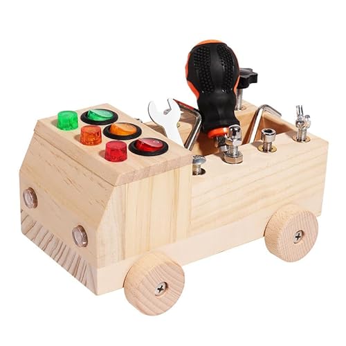 Georgie Porgy Montessori Busy Board Holzspielzeug für Kleinkinder Activity Board Pädagogisches Sensorik Lernspielzeug Geburtstagsgeschenke für Kinder Jungen Mädchen (Ampeln Auto) von Georgie Porgy