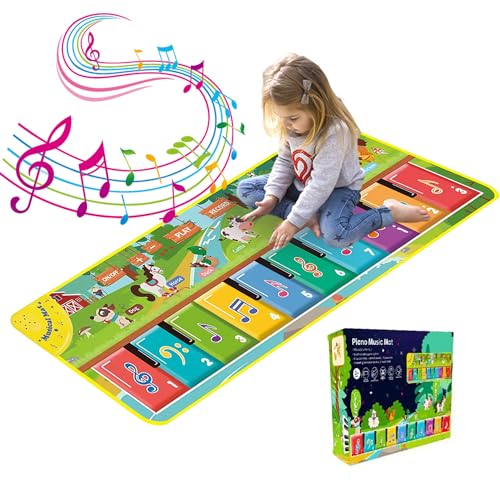 Georgie Porgy Musikmatte für Kinder Baby Spielzeug Klavier Tanzmatte Keyboards Montessori Lernspielzeug Geburtstagsgeschenke für Jungen Mädchen ab 3 4 5 6 Jahren (Tier) von Georgie Porgy