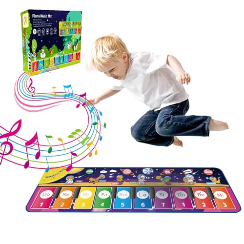 Georgie Porgy Musikmatte für Kinder Baby Spielzeug Klavier Tanzmatte Keyboards Montessori Lernspielzeug Geburtstagsgeschenke für Jungen Mädchen ab 3 4 5 6 Jahren (Weltraum) von Georgie Porgy