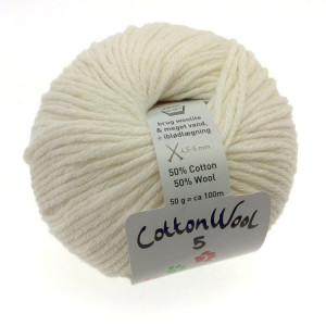 Gepard Garn CottonWool 5 Garn Unicolor 101 Cremefarben von Gepard Garn