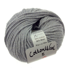 Gepard Garn CottonWool 5 Garn Unicolor 506 Hellgrau von Gepard Garn