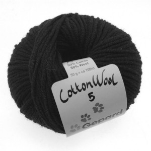 Gepard Garn CottonWool 5 Garn Unicolor 599 Schwarz von Gepard Garn