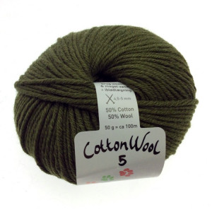 Gepard Garn CottonWool 5 Garn Unicolor 870 Olive Grün von Gepard Garn