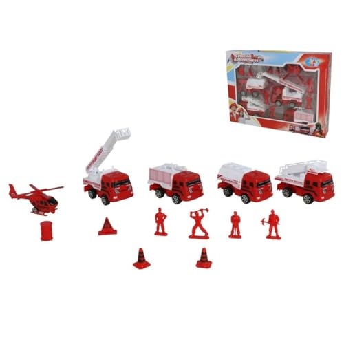 Gerimport Feuerwehrfahrzeug-Set, 13-teilig, 39 x 20 cm von Gerimport