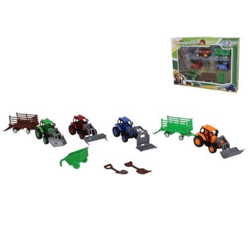 Gerimport Set für Fahrzeuge Bauernhof mit 7 Teilen, 38 x 6 x 29 cm von Gerimport