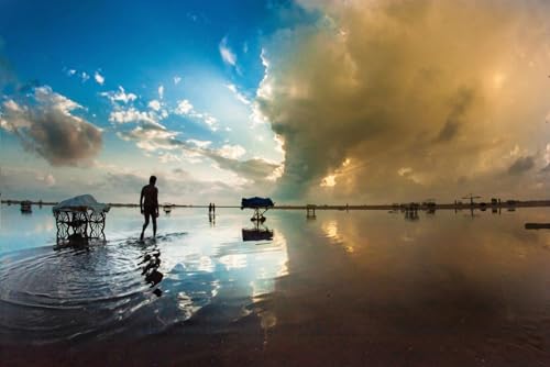 Puzzle für Erwachsene, 1000 Teile, Lebensreise, reflektiert am Strand von Tamil Nadu, Foto, Familie, lustig, herausfordernd, Urlaubspuzzle, Geschenk von Geroclonup