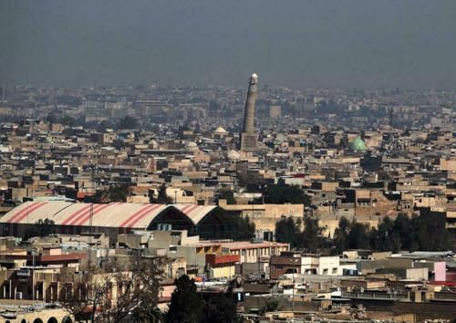 Puzzle für Erwachsene, 1000 Teile, MOSUL IRAK SKYLINE Glänzend Holzpuzzles Druck Blick al Nuri Moschee A226 Herausfordernde Puzzles für Freunde Familie Wanddekoration von Geroclonup