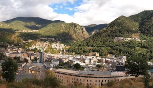 Puzzle für Erwachsene, 1000 Teile, Motiv: ANDORRA LA VELLA SKYLINE Glänzende Holzpuzzles, Banner, Hauptstadt, A250, anspruchsvolle Puzzles für Freunde, Familie, Wanddekoration von Geroclonup