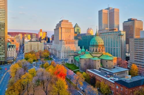 Puzzle für Erwachsene, 1000 Teile, Motiv: Montreal, Kanada, Skyline, glänzend, Fotodruck View Ville Quebec A060, herausfordernde Puzzles für Freunde und Familie von Geroclonup