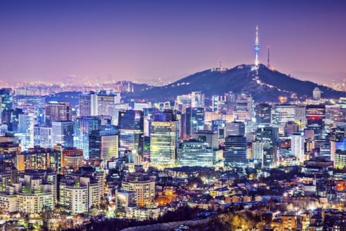 Puzzle für Erwachsene, 1000 Teile, Motiv: Seoul Südkorea Skyline, glänzendes Poster, Bild, Fotodruck, Nachtansicht, A088, herausfordernde Puzzles für Freunde und Familie von Geroclonup