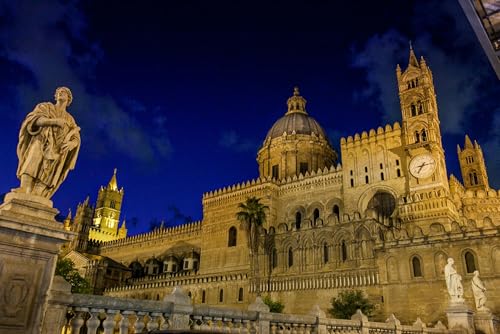 Puzzle für Erwachsene, 1000 Teile, Palermo-Kathedrale, Kirche, römisch-katholische Erzdiözese Palermo Sizilien, Fotofamilie, lustig, herausfordernd, Urlaubspuzzle, Geschenk von Geroclonup