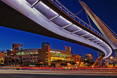 Puzzle für Erwachsene, 1000 Teile, Petco Park und Fußgängerbrücke San DIego Fotofotografie Familie Lustige Herausfordernde Urlaubspuzzles für Erwachsene Puzzle Geschenk für Frauen Männer Senioren von Geroclonup