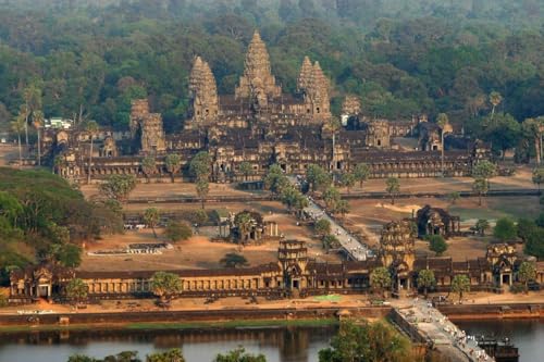 Puzzle für Erwachsene, 1000 Teile, SIEM REAP RIVER CAMBODIA SKYLINE Glänzende Holzpuzzles mit Druckansicht A295, herausfordernde Puzzles für Freunde, Familie, Wanddekoration von Geroclonup