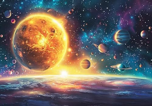 Puzzle für Erwachsene, 1000 Teile, Sonnensystem, Planeten, herausforderndes Puzzle, perfekt für Spiel, Tierliebhaber, herausfordernde Puzzles für Freunde, Familie von Geroclonup