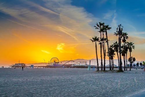 Puzzle für Erwachsene 1000 Teile Venedig Strand Kalifornien Riesenrad Sonnenuntergang Landschaft Foto Familie Lustige Herausfordernde Urlaub Puzzles für Erwachsene Puzzle Geschenk für Frauen Männer von Geroclonup