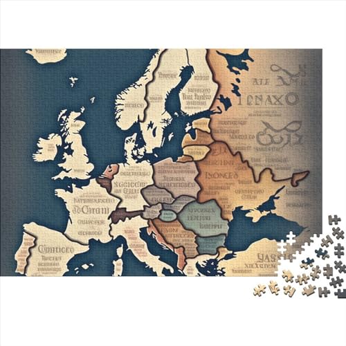 Map of Europe Puzzles Für Erwachsene 1000 Teile Nautical Geburtstag Lernspiel Moderne Wohnkultur Family Challenging Games Stress Relief Toy 1000pcs (75x50cm) von Gerrit