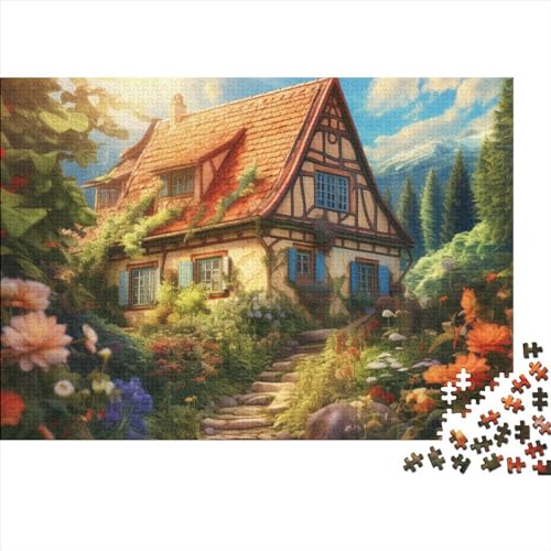 Mountain Village Cottage Puzzles Erwachsene 1000 Teile Courtyard Geburtstag Home Decor Family Challenging Games Lernspiel Stress Relief Toy 1000pcs (75x50cm) von Gerrit