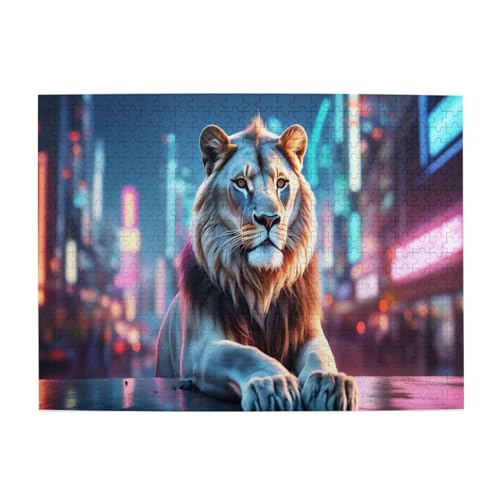 Tier Holzpuzzle Pferds Puzzle niedliches Tier Tigers Jigsaw Puzzle Lernspiel Herausforderung Spielzeug 3D Puzzle (38x26cm/300pcs,7) von Gerrit