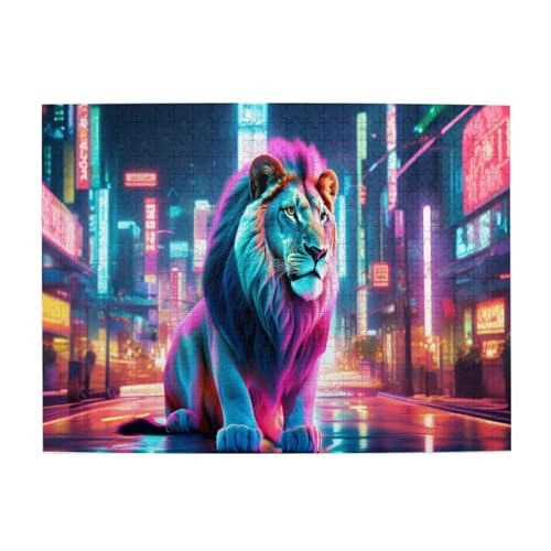 Tier Holzpuzzle Pferds Puzzle niedliches Tier Tigers Jigsaw Puzzle Lernspiel Herausforderung Spielzeug 3D Puzzle (52x38cm/500pcs,6) von Gerrit