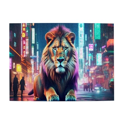 Tier Holzpuzzle Pferds Puzzle niedliches Tier Tigers Jigsaw Puzzle Lernspiel Herausforderung Spielzeug 3D Puzzle (52x38cm/500pcs,9) von Gerrit