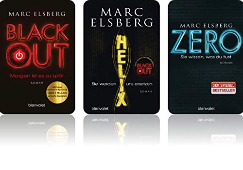 3 x Marc Elsberg : BlackOut + Zero + Helix (jeweils als Taschenbuch) von Geschenkidee