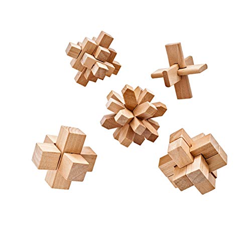 Geschenkidee 5er Set Knobelspiele aus Holz von Geschenkidee