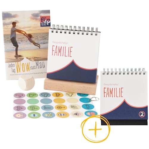 Gesprächsflip Familie Bundle - Enthält Gesprächsflip 1 & 2 | Ritual für mehr Gesprächsstoff in Familien | Spannende Fragen gegen einsilbige Antworten | Gute Kommunikation bei Kindern und Eltern von Gesprächsflip