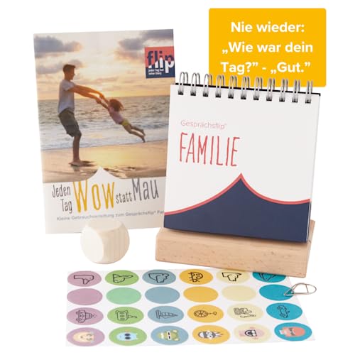 Gesprächsflip Familie - mit Würfel | Das Ritual für mehr Gesprächsstoff | Erzählt euch mehr im Alltag | Für Familien mit Kindern und Teenagern von Gesprächsflip