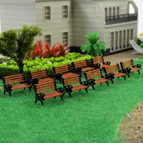 Getdoublerich Simulation Bank Modell, HO TT Maßstab 1:87 Bank Couch Street Park Stuhl Layout 30 Stück, geeignet für Dekoration Garten Eisenbahn von Getdoublerich