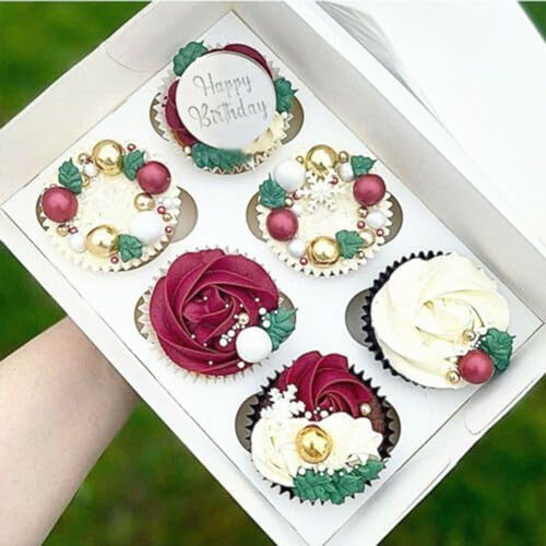 Rotgoldene Geburtstagsdekorationen, 51020 Stück, Acryl-Cupcake-Topper (5 Stück, Silber) von Getdoublerich