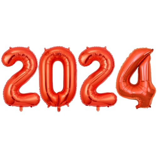 2024 Silber Luftballons, 40 Zoll Dekoration Luftballons, Riesen-Ballons Aesthetic Silvester 2024, Festival Supplies Geteawily von Geteawily